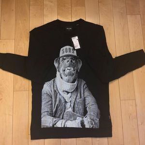 Only & Sons S Black Sweater Animal Print